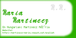maria martinecz business card